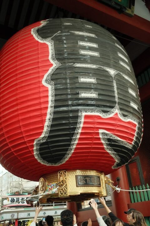 big red lantern at Sensō-ji Temple gate, Tokyo, Japan