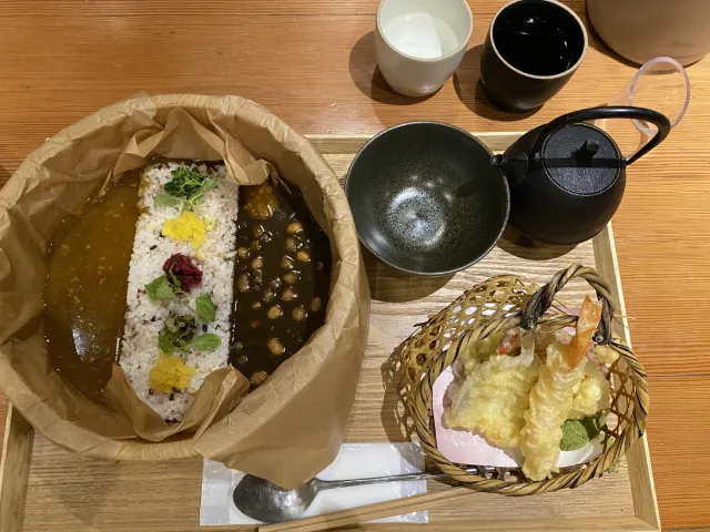 curry and tempura at Curry & Tempura Koisus, Kyoto, Japan