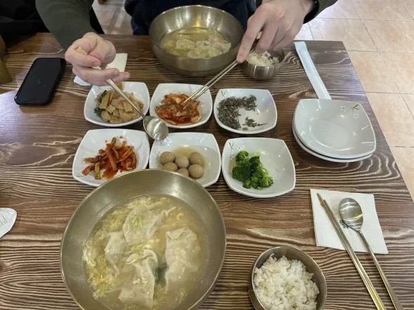 dumpling soup at a local restaurant in Jeju Island, South Korea