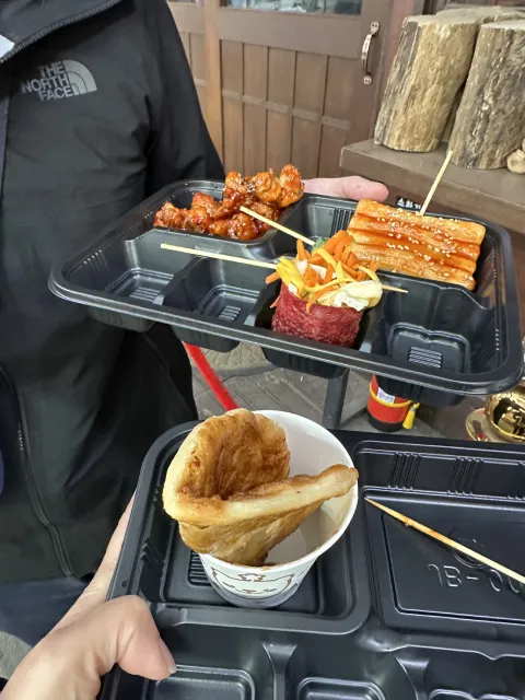 local market food at Tongin Market, Seouk, South Korea
