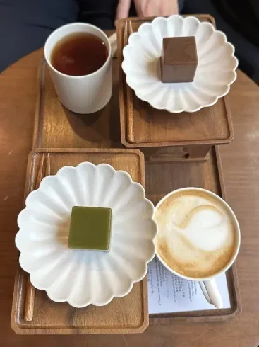 sweets, coffee and tea at Jeokdang Cafe, Seoul, South Korea