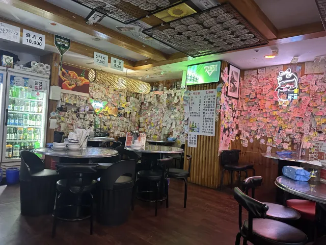 retro local bar in Mapo district, Seoul, South Korea