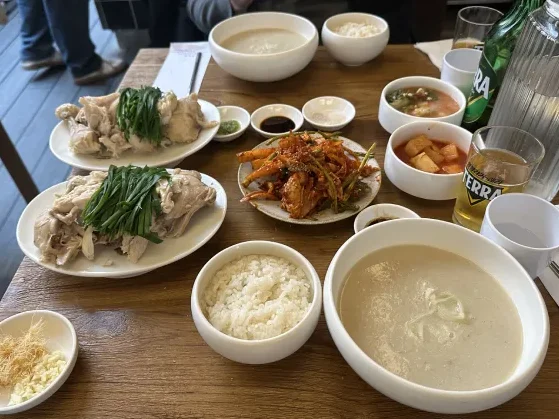 samgye baekban (ginseng chicken) and squid chicken mix at Muguok, Seoul, South Korea